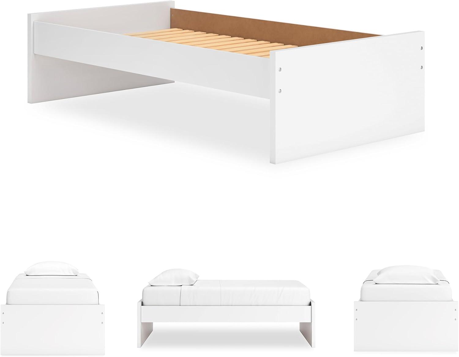 imageSignature Design by Ashley Onita Minimalist 4Drawer Full Platform Bed with 2 Side Storage Foundation or Box Spring Not Needed WhiteWhite