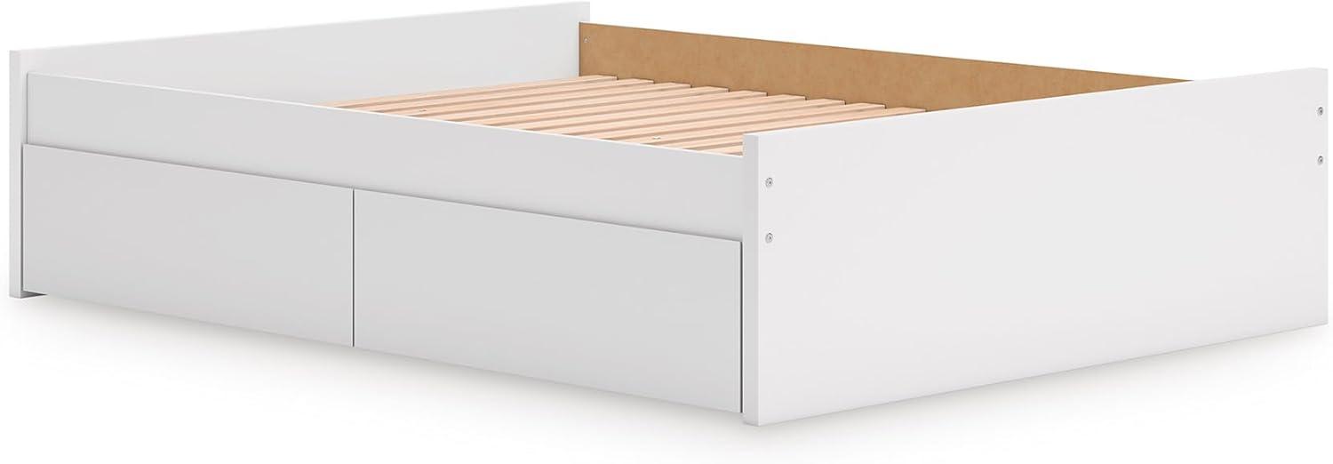 imageSignature Design by Ashley Onita Minimalist 4Drawer Full Platform Bed with 2 Side Storage Foundation or Box Spring Not Needed WhiteWhite