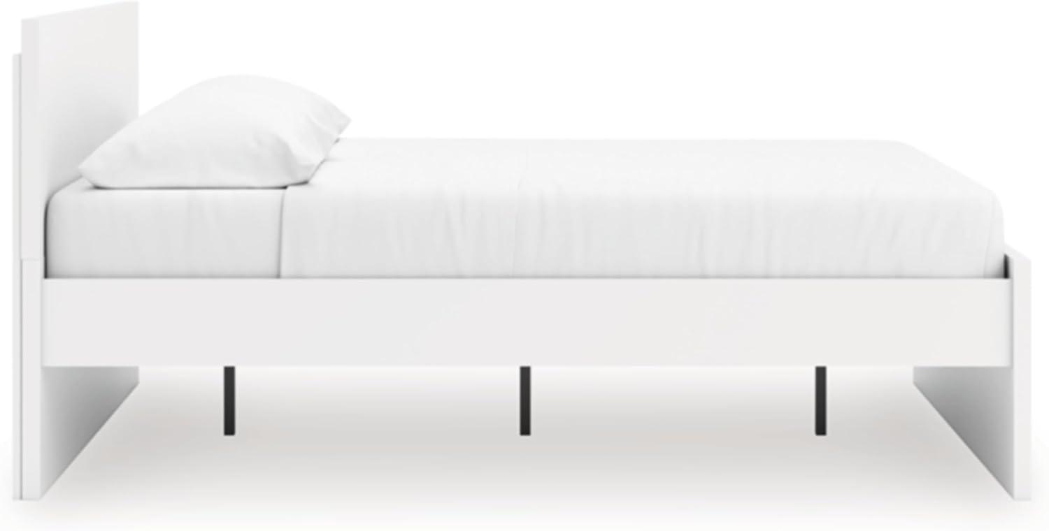 imageSignature Design by Ashley Onita Minimalist 4Drawer Full Platform Bed with 2 Side Storage Foundation or Box Spring Not Needed WhiteWhite