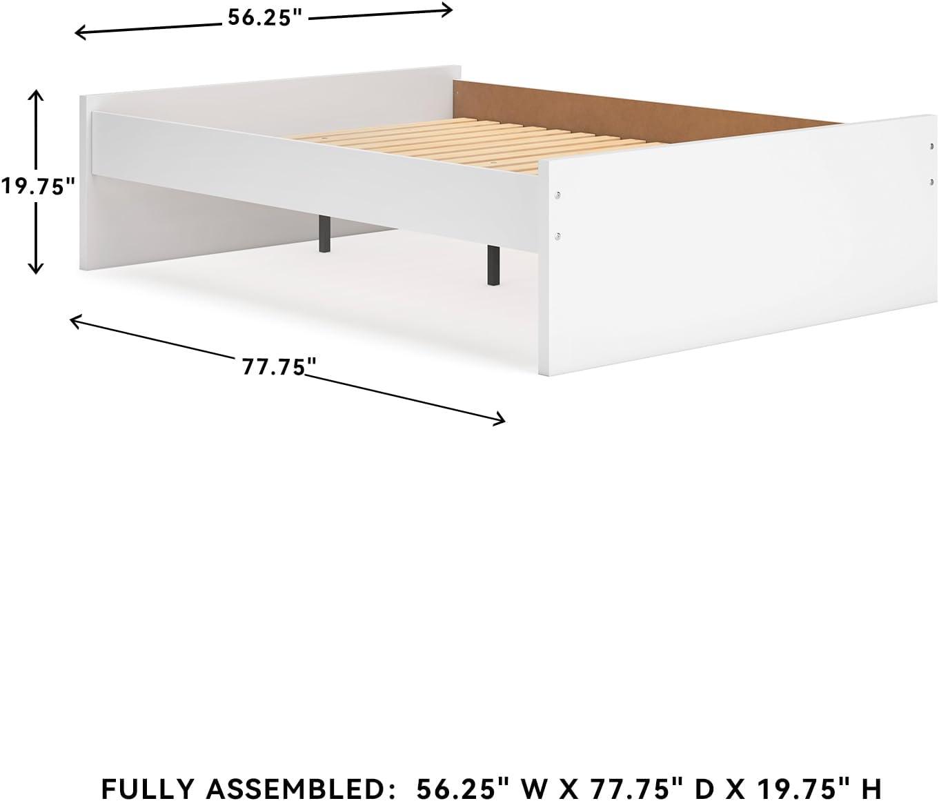 imageSignature Design by Ashley Onita Minimalist 4Drawer Full Platform Bed with 2 Side Storage Foundation or Box Spring Not Needed WhiteWhite