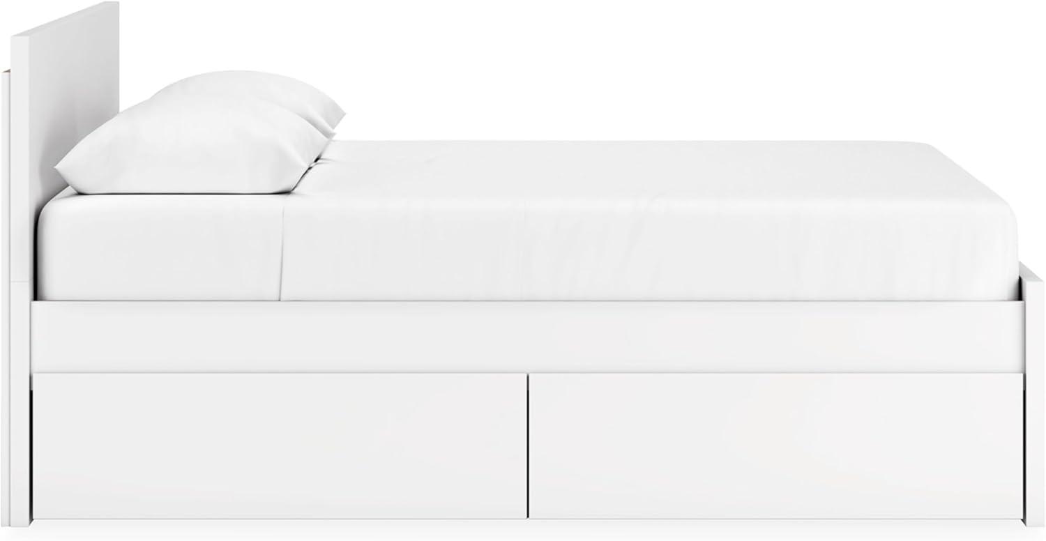 imageSignature Design by Ashley Onita Minimalist 4Drawer Full Platform Bed with 2 Side Storage Foundation or Box Spring Not Needed WhiteWhite