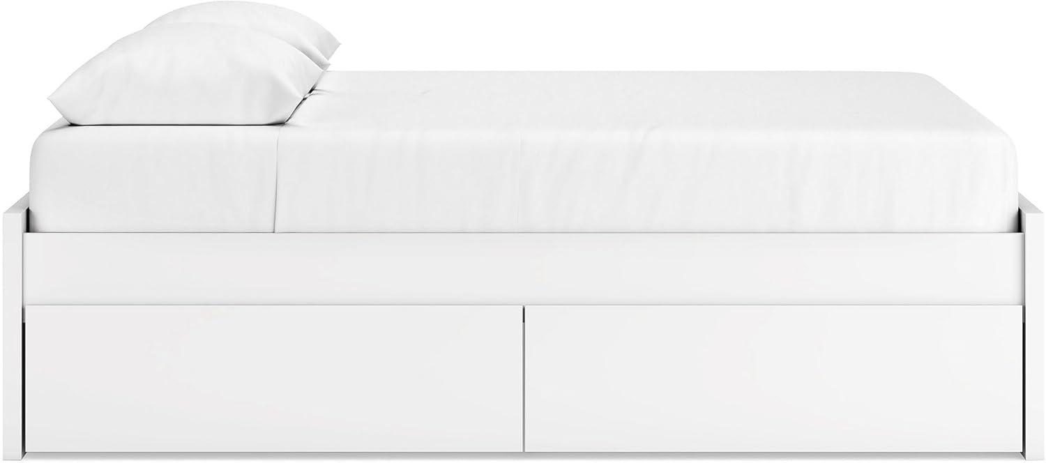 imageSignature Design by Ashley Onita Minimalist 4Drawer Full Platform Bed with 2 Side Storage Foundation or Box Spring Not Needed WhiteWhite