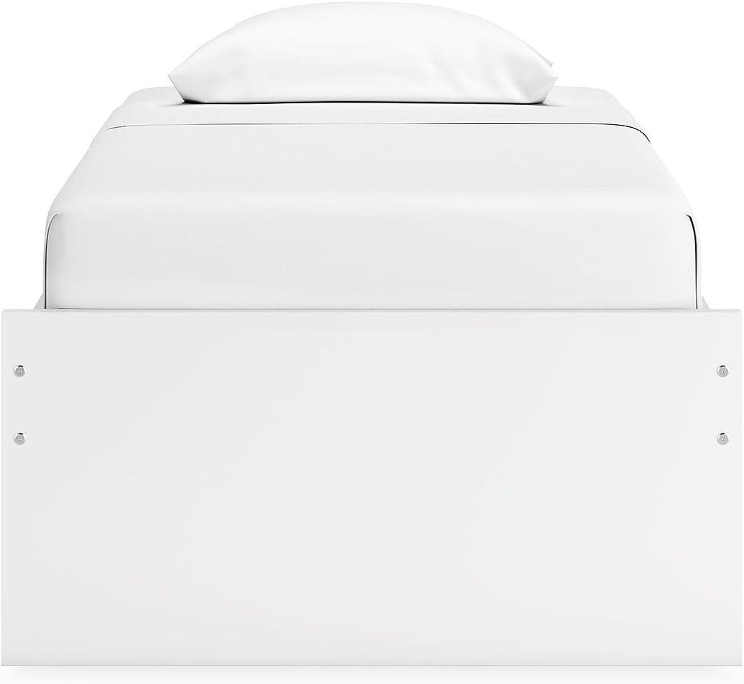 imageSignature Design by Ashley Onita Minimalist 4Drawer Full Platform Bed with 2 Side Storage Foundation or Box Spring Not Needed WhiteWhite