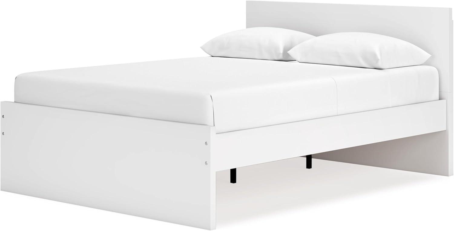 imageSignature Design by Ashley Onita Minimalist 4Drawer Full Platform Bed with 2 Side Storage Foundation or Box Spring Not Needed WhiteWhite