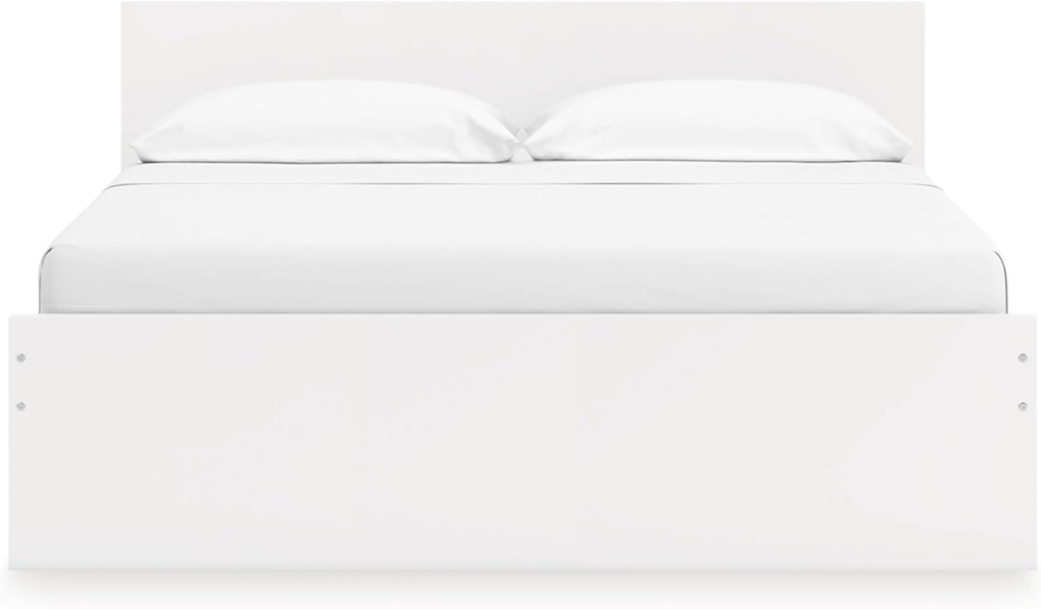 imageSignature Design by Ashley Onita Minimalist 4Drawer Full Platform Bed with 2 Side Storage Foundation or Box Spring Not Needed WhiteWhite