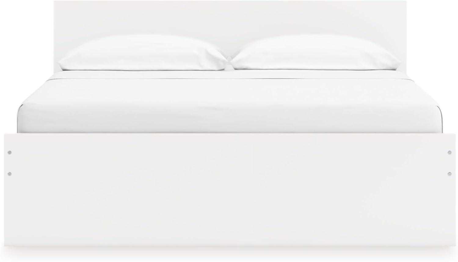 imageSignature Design by Ashley Onita Minimalist 4Drawer Full Platform Bed with 2 Side Storage Foundation or Box Spring Not Needed WhiteWhite