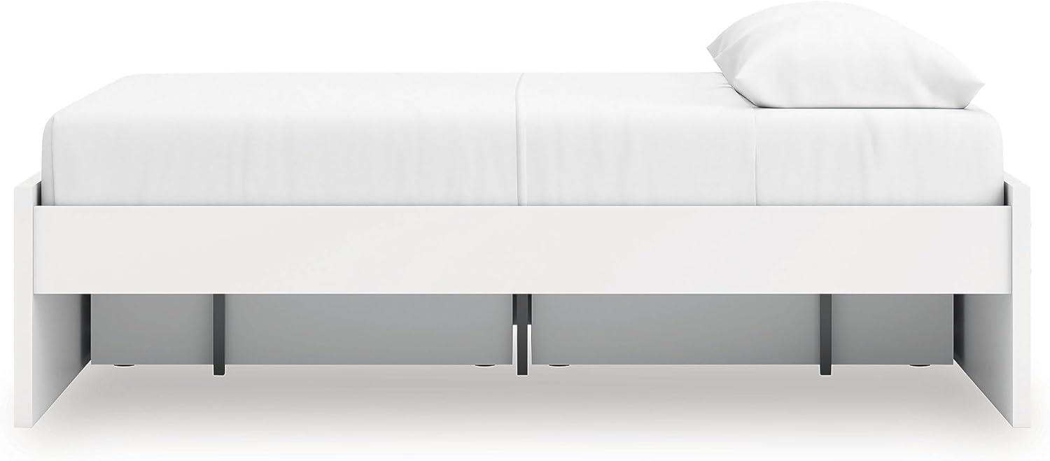 imageSignature Design by Ashley Onita Minimalist 4Drawer Full Platform Bed with 2 Side Storage Foundation or Box Spring Not Needed WhiteWhite