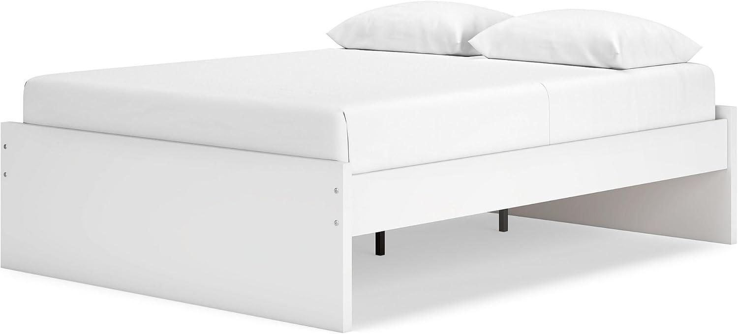 imageSignature Design by Ashley Onita Minimalist 4Drawer Full Platform Bed with 2 Side Storage Foundation or Box Spring Not Needed WhiteWhite