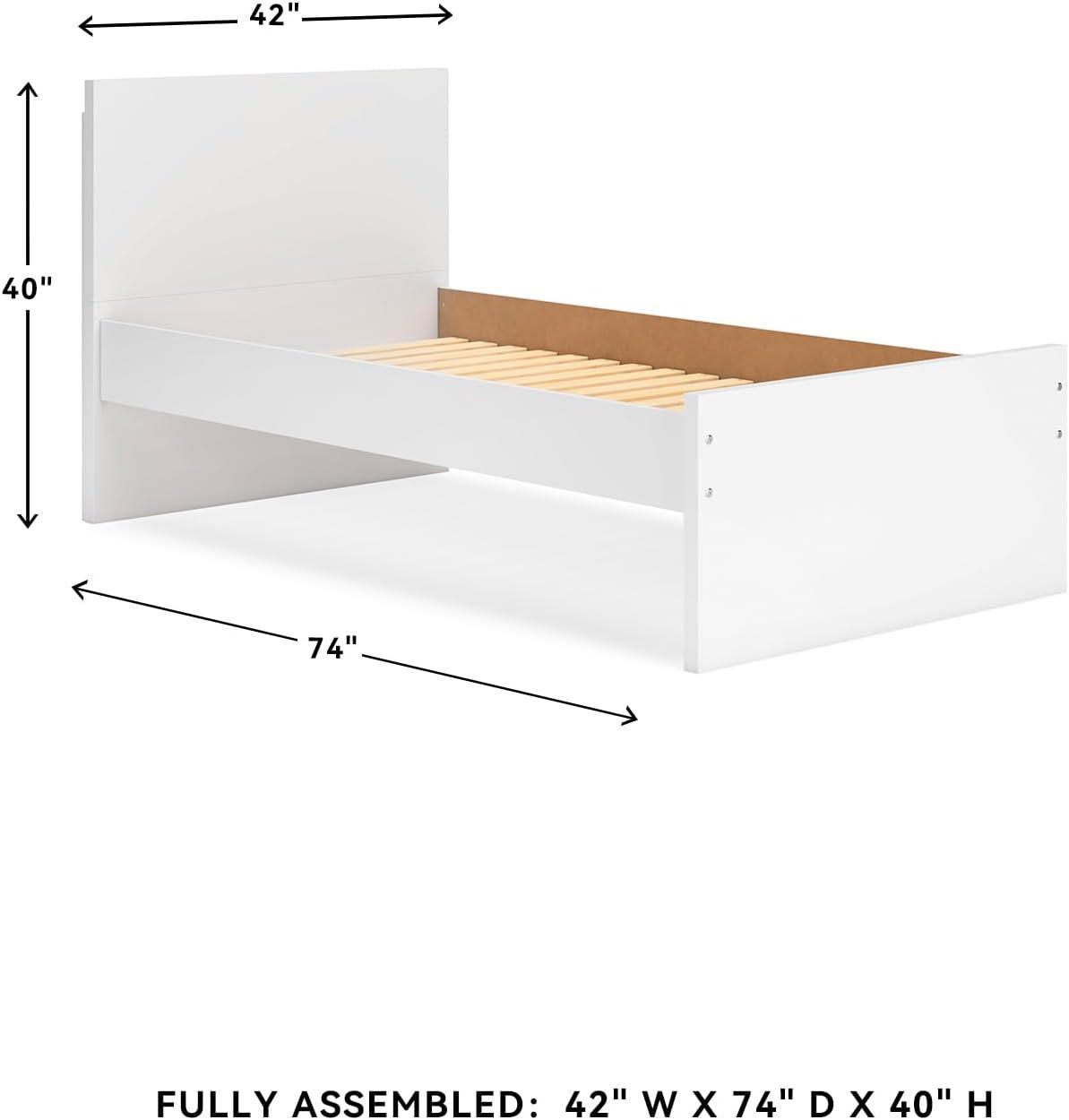 imageSignature Design by Ashley Onita Minimalist 4Drawer Full Platform Bed with 2 Side Storage Foundation or Box Spring Not Needed WhiteWhite