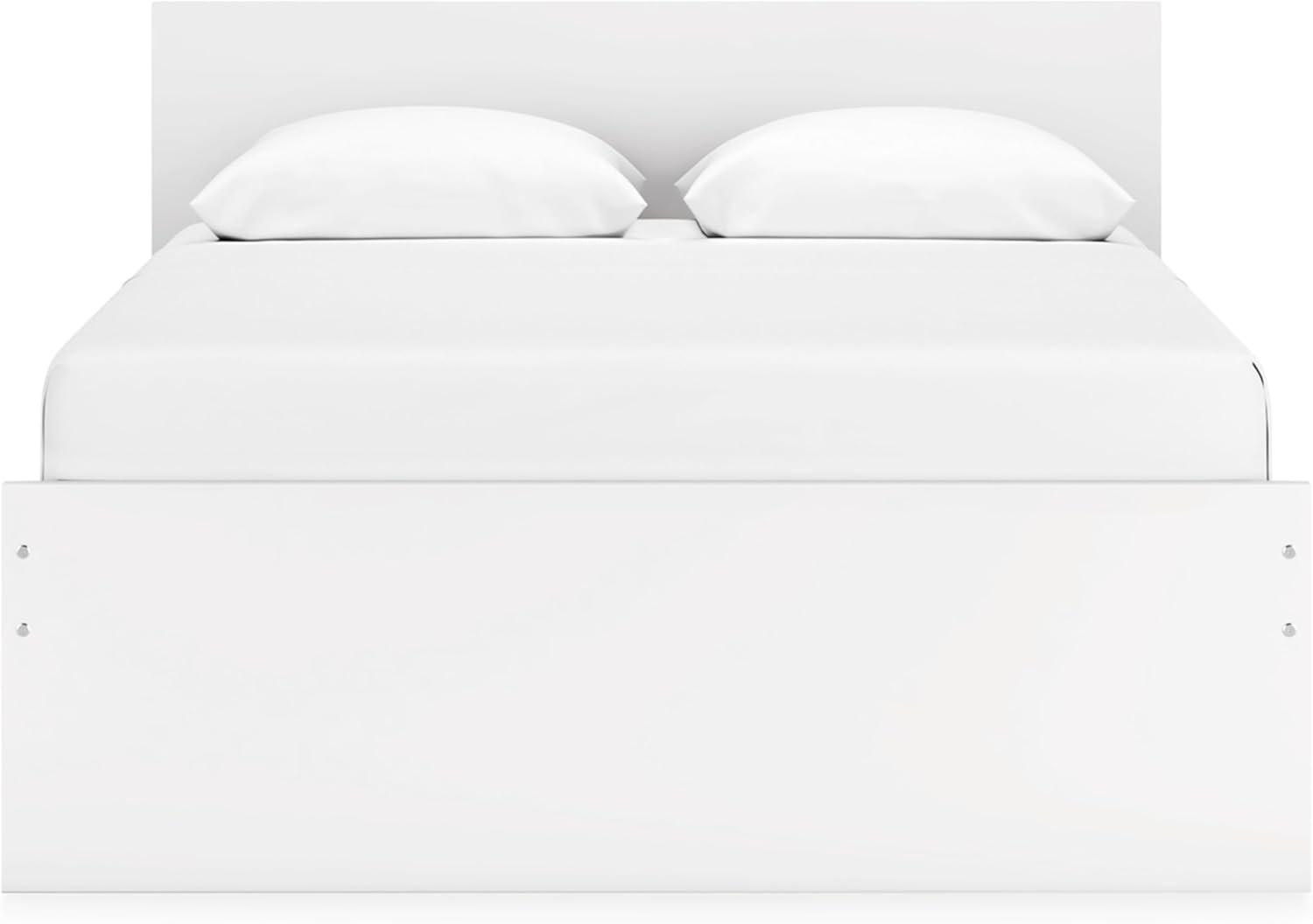 imageSignature Design by Ashley Onita Minimalist 4Drawer Full Platform Bed with 2 Side Storage Foundation or Box Spring Not Needed WhiteWhite