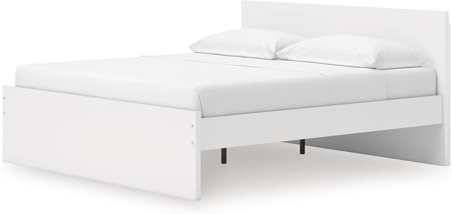 imageSignature Design by Ashley Onita Minimalist 4Drawer Full Platform Bed with 2 Side Storage Foundation or Box Spring Not Needed WhiteWhite