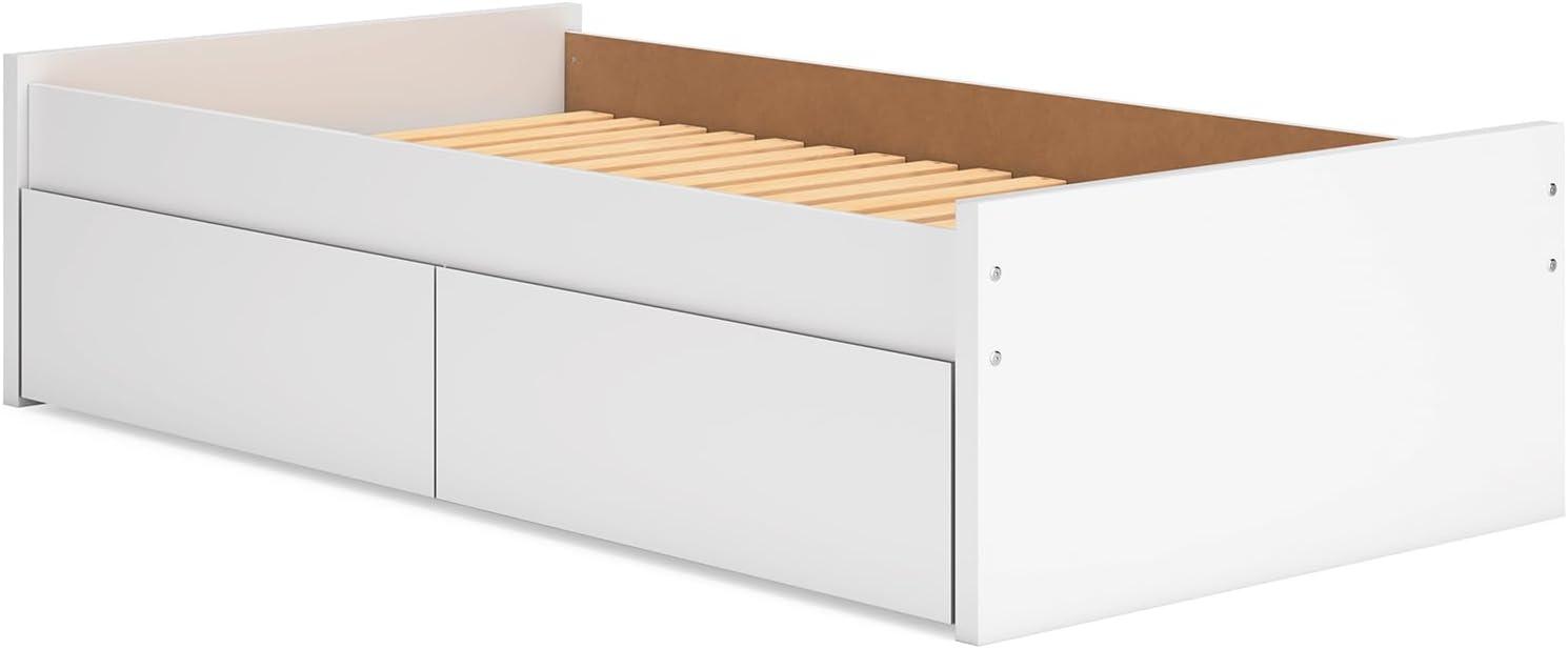imageSignature Design by Ashley Onita Minimalist 4Drawer Full Platform Bed with 2 Side Storage Foundation or Box Spring Not Needed WhiteWhite