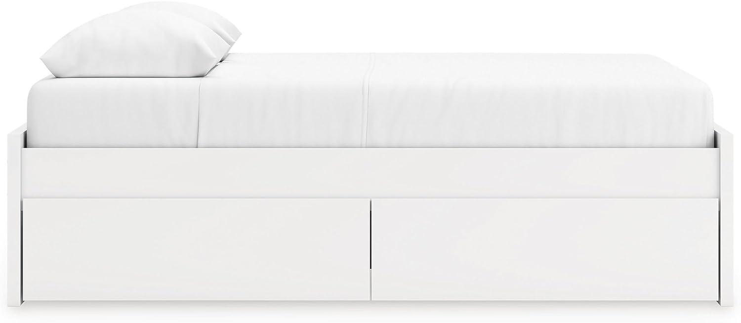 imageSignature Design by Ashley Onita Minimalist 4Drawer Full Platform Bed with 2 Side Storage Foundation or Box Spring Not Needed WhiteWhite