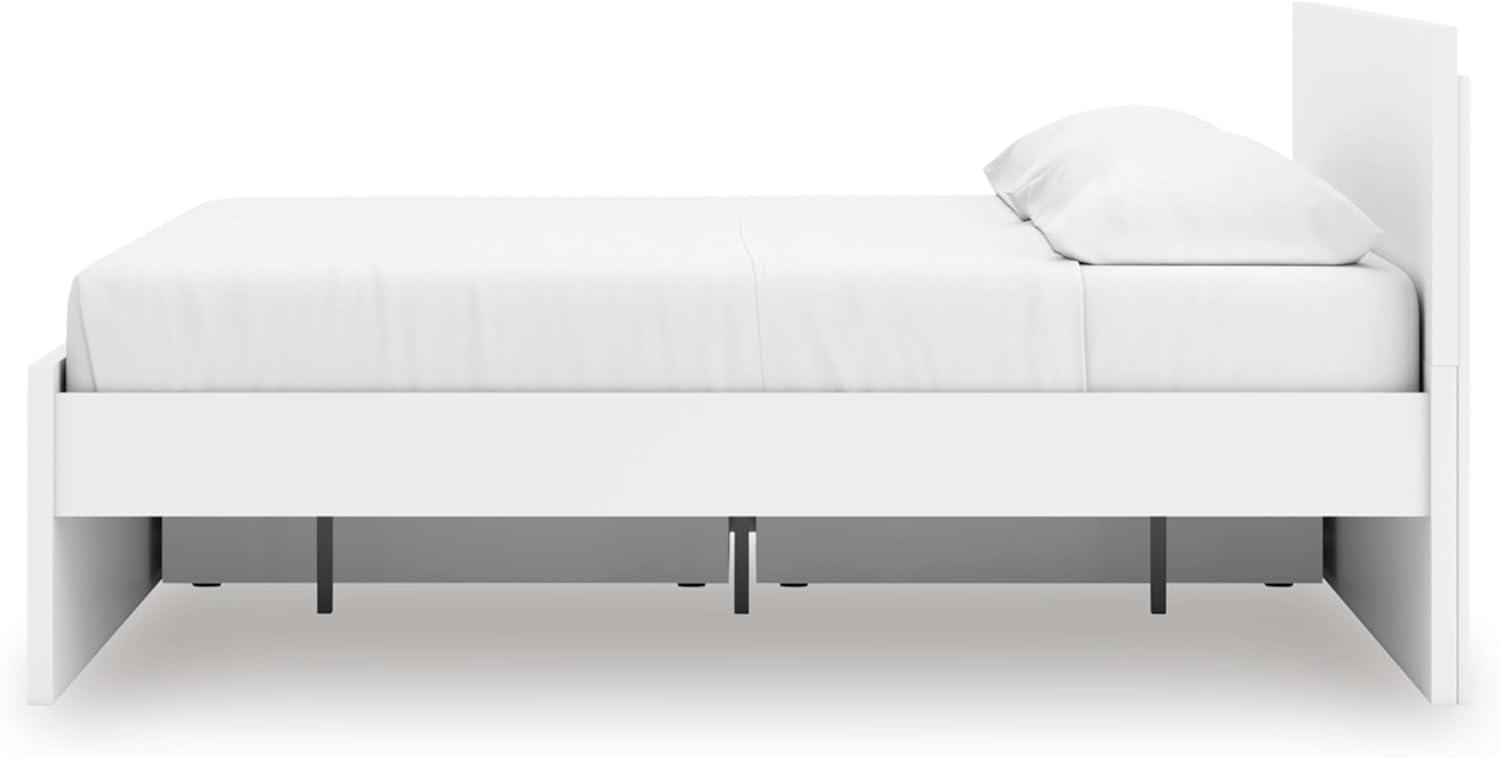 imageSignature Design by Ashley Onita Minimalist 4Drawer Full Platform Bed with 2 Side Storage Foundation or Box Spring Not Needed WhiteWhite