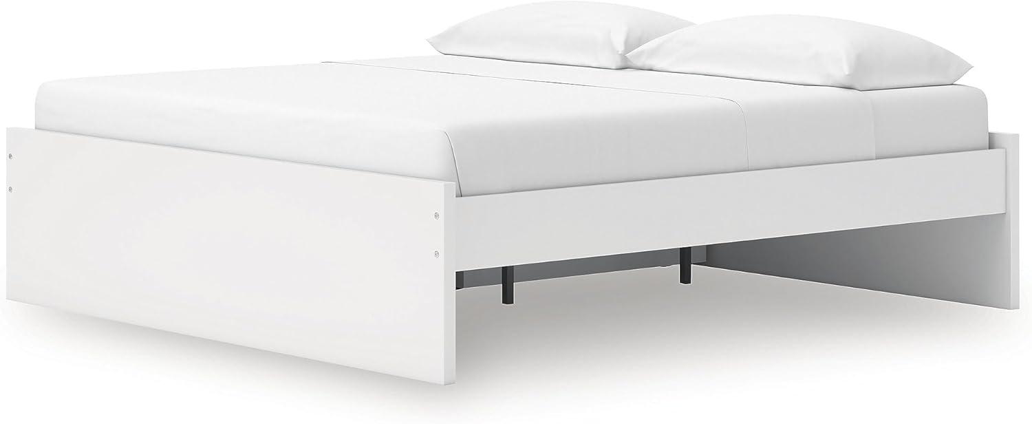 imageSignature Design by Ashley Onita Minimalist 4Drawer Full Platform Bed with 2 Side Storage Foundation or Box Spring Not Needed WhiteWhite