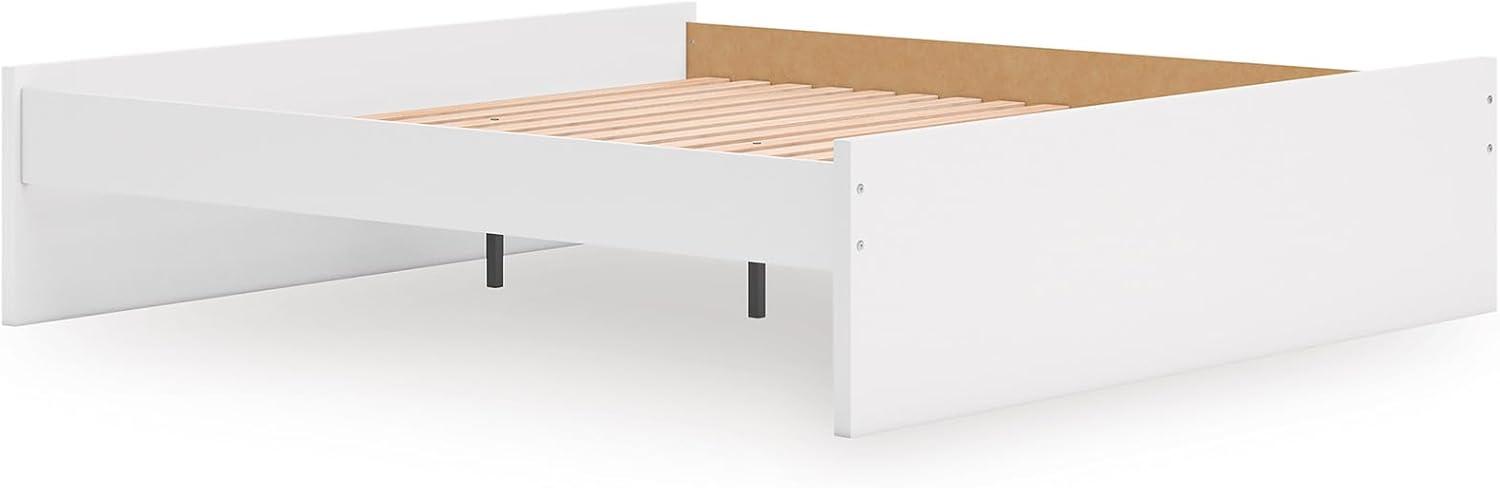 imageSignature Design by Ashley Onita Minimalist 4Drawer Full Platform Bed with 2 Side Storage Foundation or Box Spring Not Needed WhiteWhite
