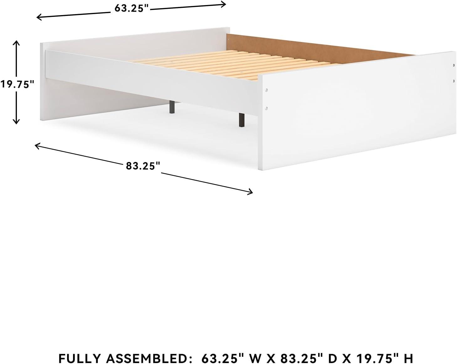 imageSignature Design by Ashley Onita Minimalist 4Drawer Full Platform Bed with 2 Side Storage Foundation or Box Spring Not Needed WhiteWhite