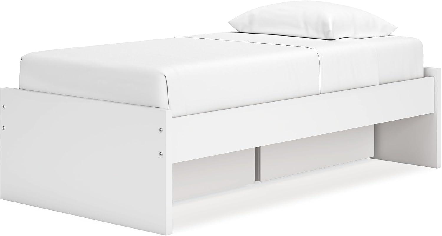 imageSignature Design by Ashley Onita Minimalist 4Drawer Full Platform Bed with 2 Side Storage Foundation or Box Spring Not Needed WhiteWhite