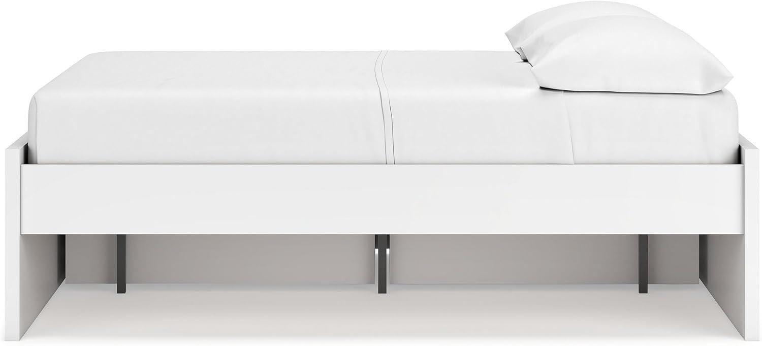 imageSignature Design by Ashley Onita Minimalist 4Drawer Full Platform Bed with 2 Side Storage Foundation or Box Spring Not Needed WhiteWhite