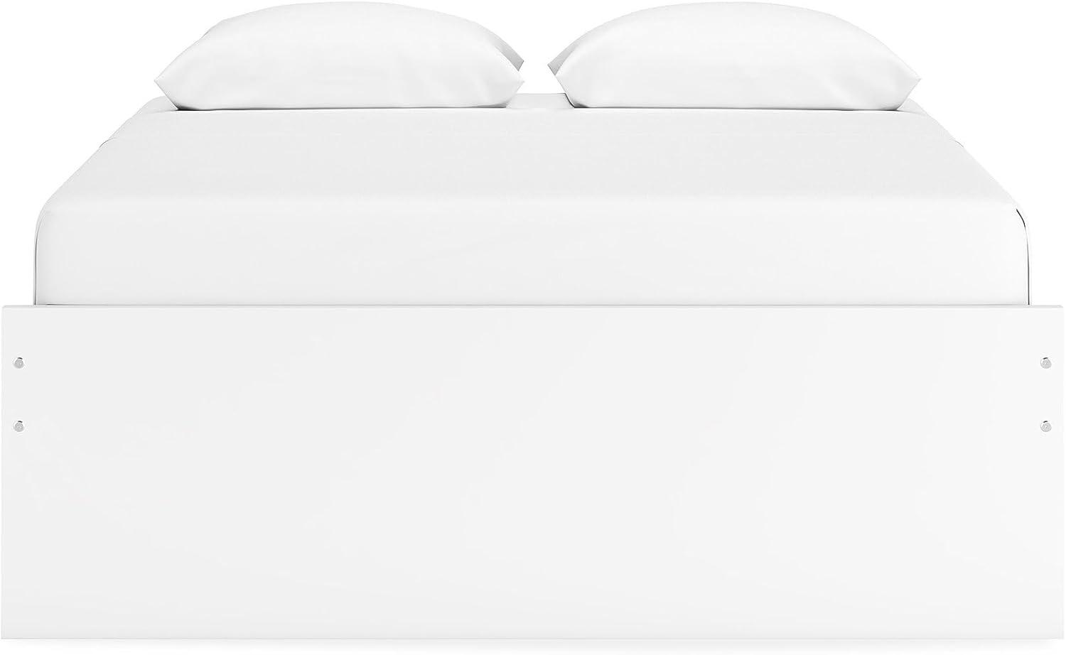 imageSignature Design by Ashley Onita Minimalist 4Drawer Full Platform Bed with 2 Side Storage Foundation or Box Spring Not Needed WhiteWhite