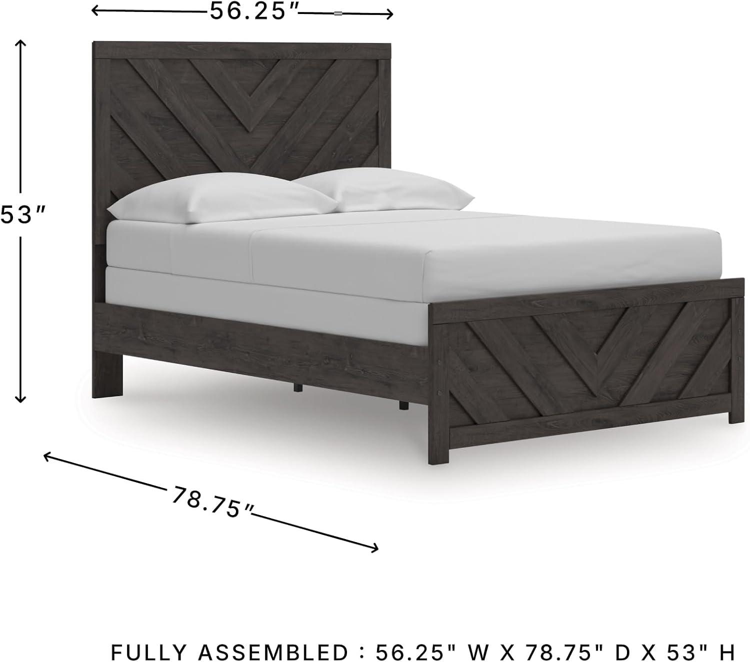 imageSignature Design by Ashley Prendonea Farmhouse Full Panel Bed Foundation or Box Spring Needed GrayFull