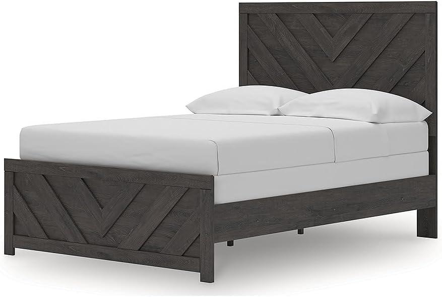 imageSignature Design by Ashley Prendonea Farmhouse Full Panel Bed Foundation or Box Spring Needed GrayFull