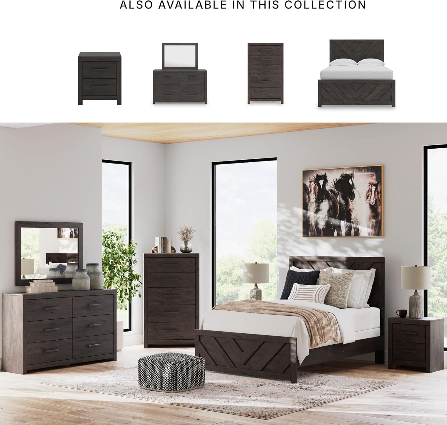 imageSignature Design by Ashley Prendonea Farmhouse Full Panel Bed Foundation or Box Spring Needed GrayFull