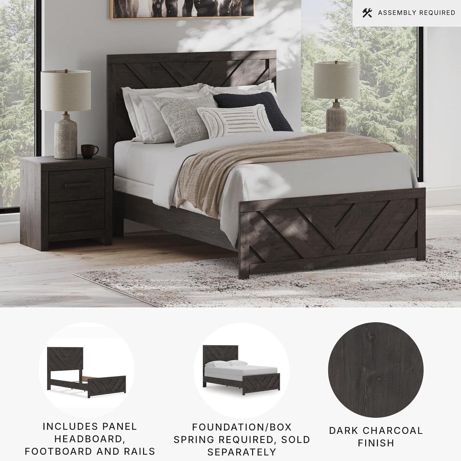 imageSignature Design by Ashley Prendonea Farmhouse Full Panel Bed Foundation or Box Spring Needed GrayFull