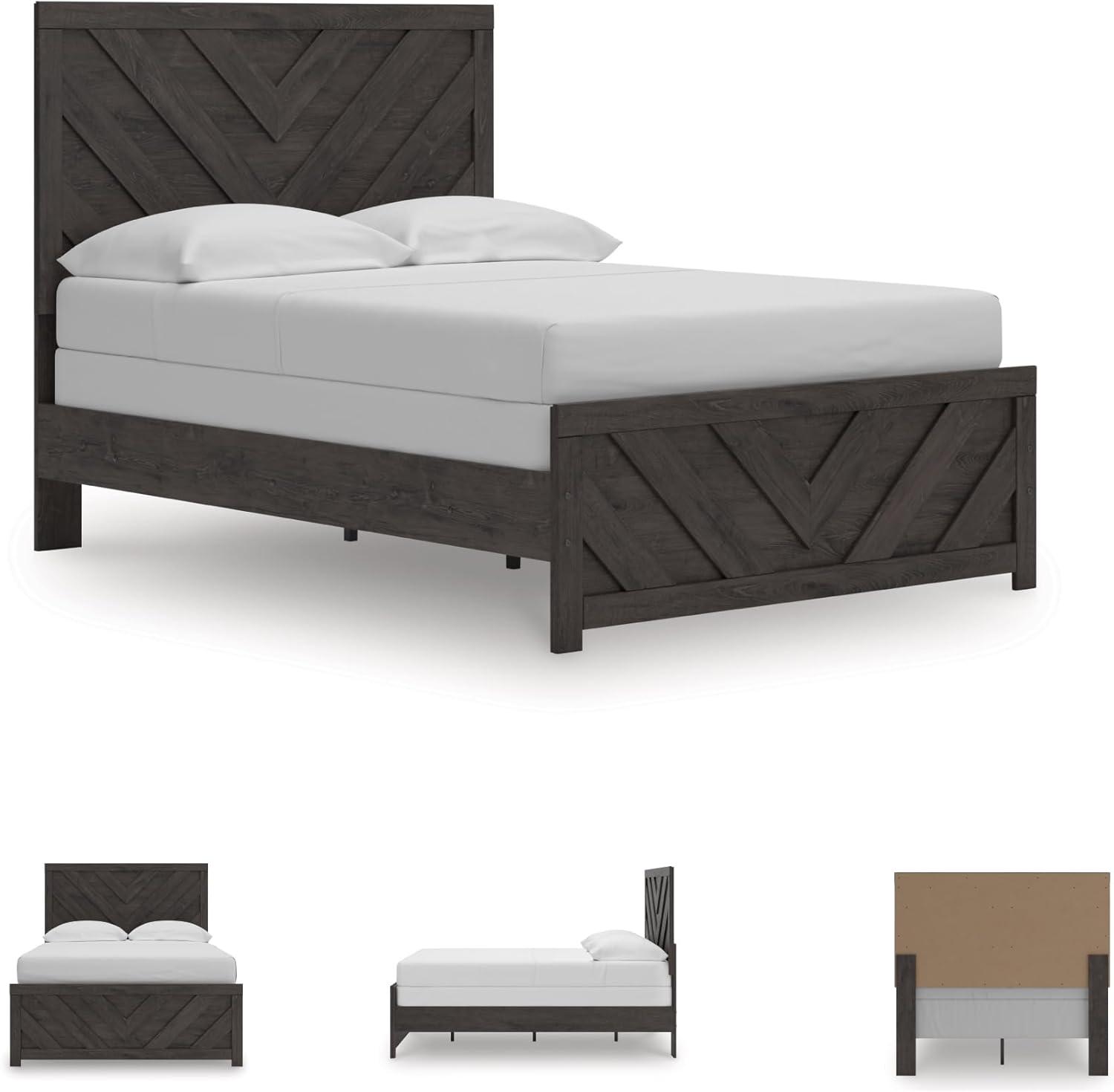 imageSignature Design by Ashley Prendonea Farmhouse Full Panel Bed Foundation or Box Spring Needed GrayFull