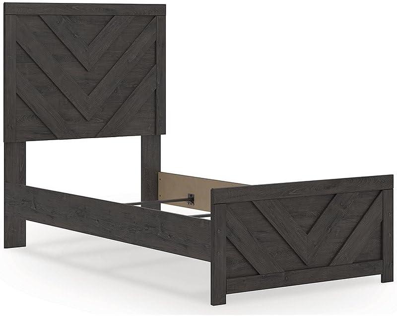 imageSignature Design by Ashley Prendonea Farmhouse Full Panel Bed Foundation or Box Spring Needed GrayTwin