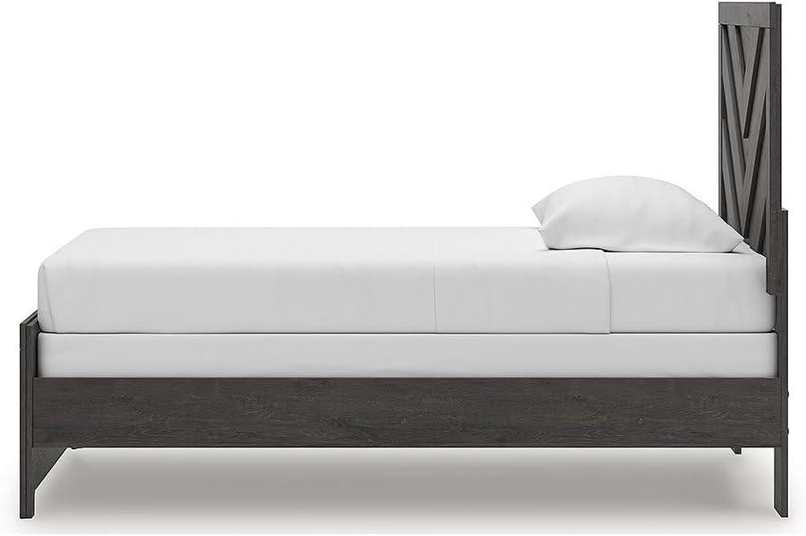 imageSignature Design by Ashley Prendonea Farmhouse Full Panel Bed Foundation or Box Spring Needed GrayTwin