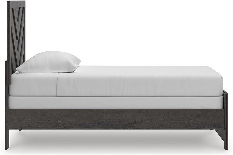 imageSignature Design by Ashley Prendonea Farmhouse Full Panel Bed Foundation or Box Spring Needed GrayTwin