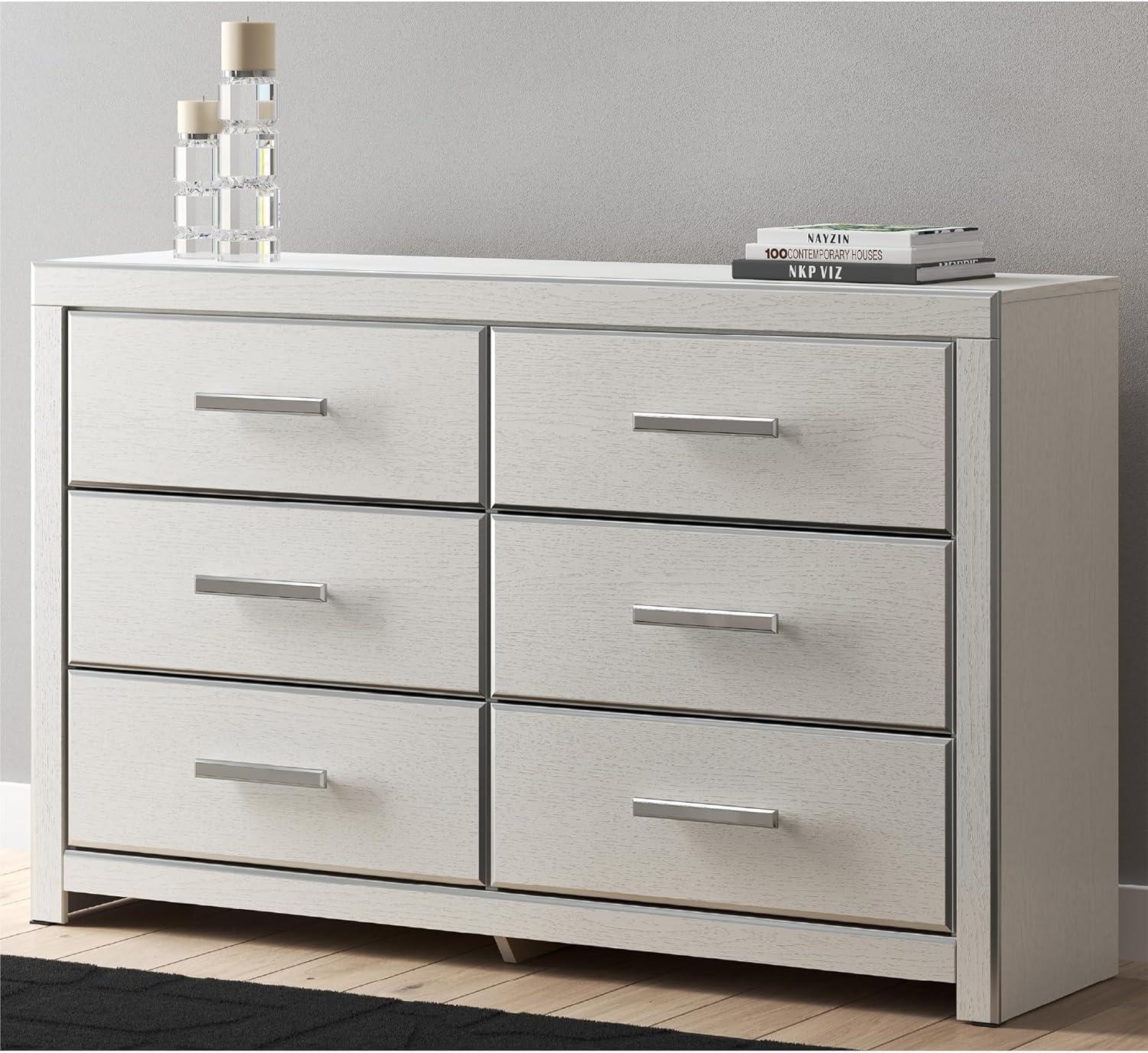 imageSignature Design by Ashley Ravalori Contemporary 6Drawer Dresser with Wood Finish BlackWhite