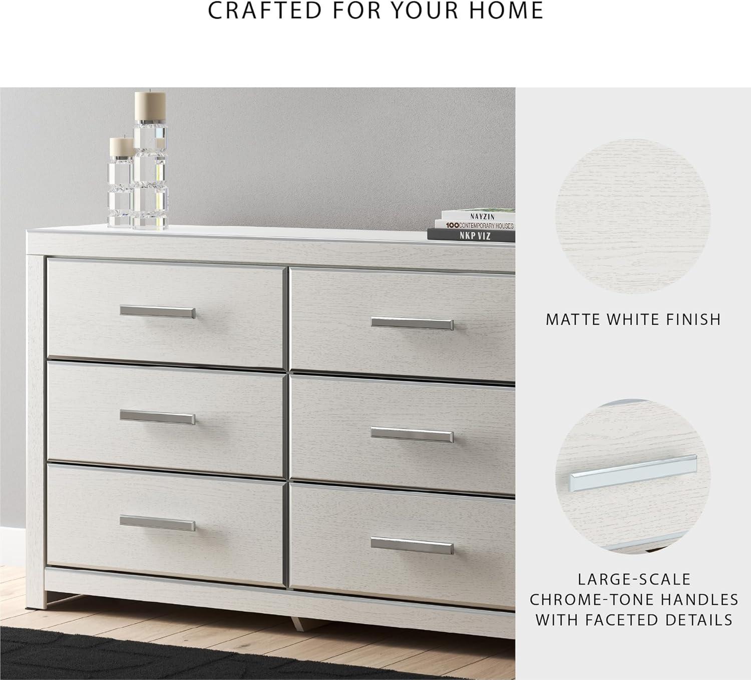 imageSignature Design by Ashley Ravalori Contemporary 6Drawer Dresser with Wood Finish BlackWhite