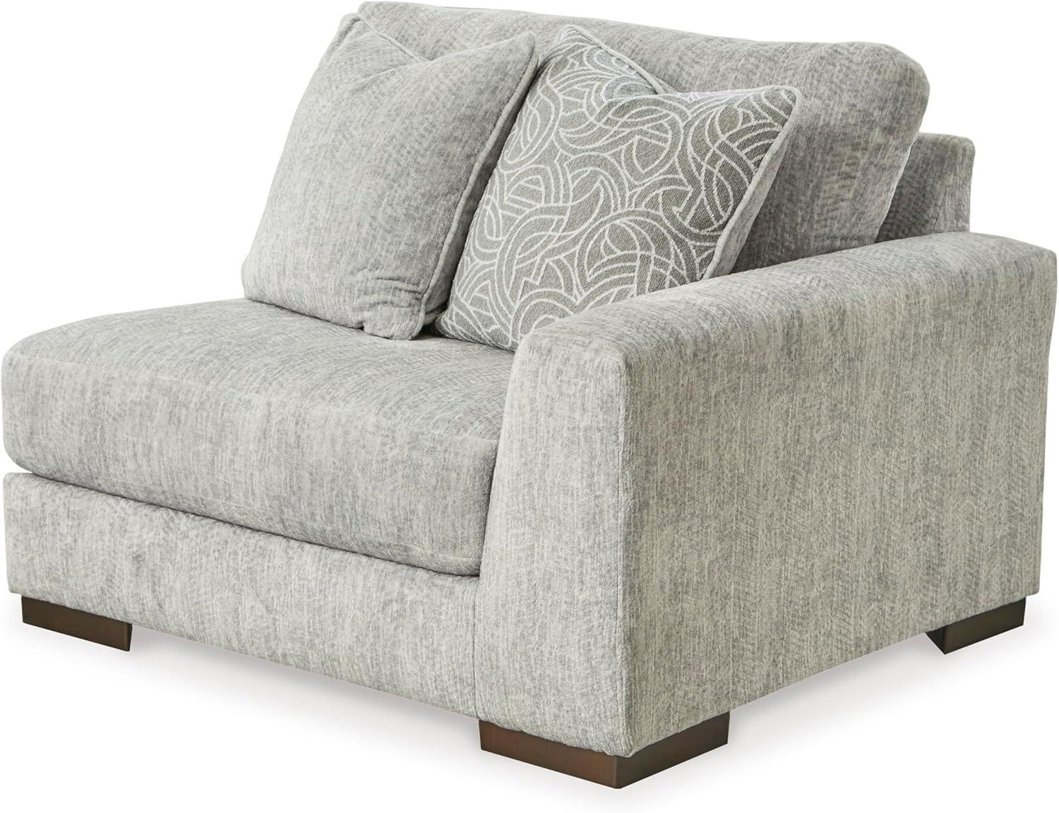 imageSignature Design by Ashley Regent Park Modern LShaped Anti Sag 5Piece Sectional with Reversible Cushions and 11 Accent Pillows Light GrayLight Gray