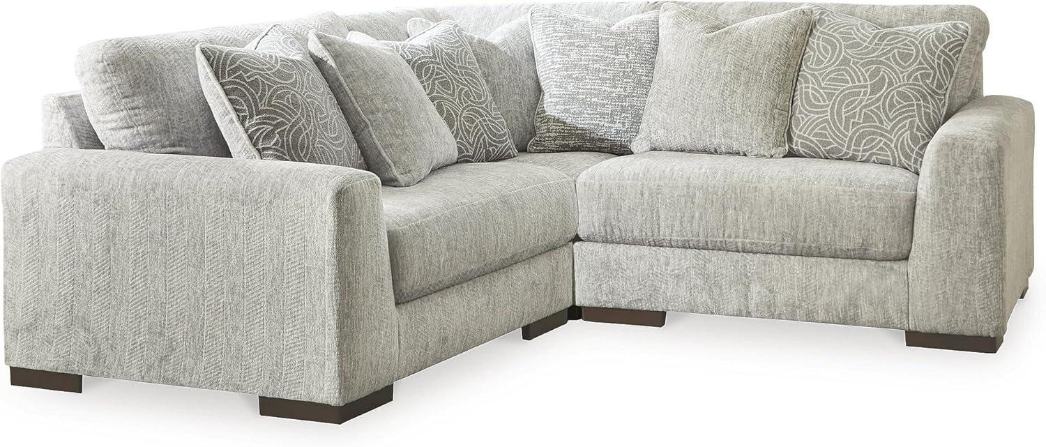 imageSignature Design by Ashley Regent Park Modern LShaped Anti Sag 5Piece Sectional with Reversible Cushions and 11 Accent Pillows Light GrayLight Gray