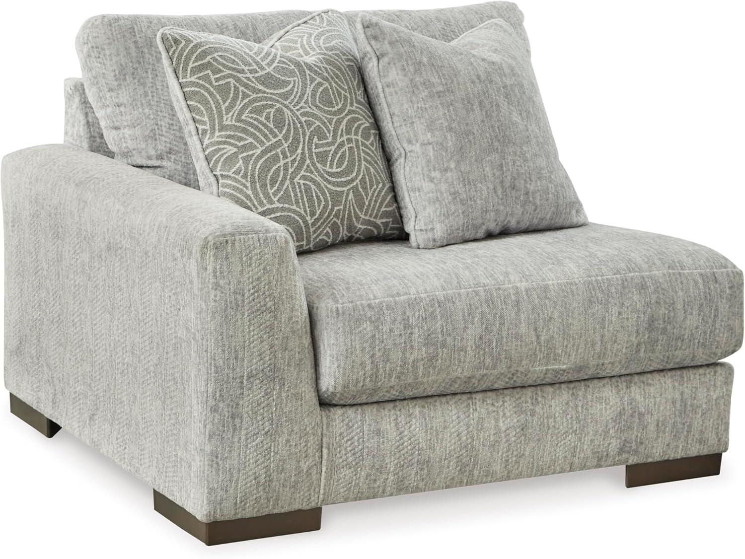 imageSignature Design by Ashley Regent Park Modern LShaped Anti Sag 5Piece Sectional with Reversible Cushions and 11 Accent Pillows Light GrayLight Gray