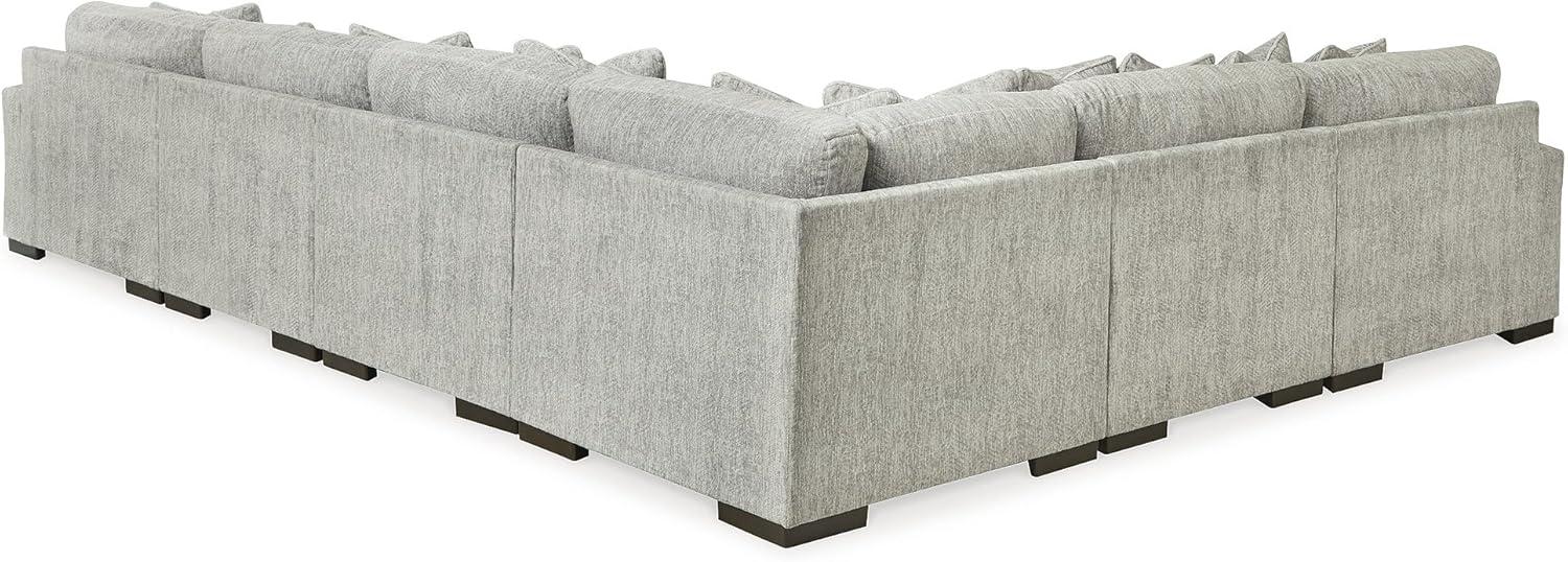 imageSignature Design by Ashley Regent Park Modern LShaped Anti Sag 5Piece Sectional with Reversible Cushions and 11 Accent Pillows Light GrayLight Gray