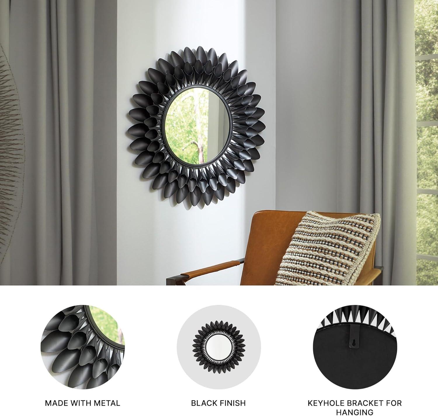 imageSignature Design by Ashley Ryenmour Contemporary Accent Mirror with Metal Frame Dark Brown