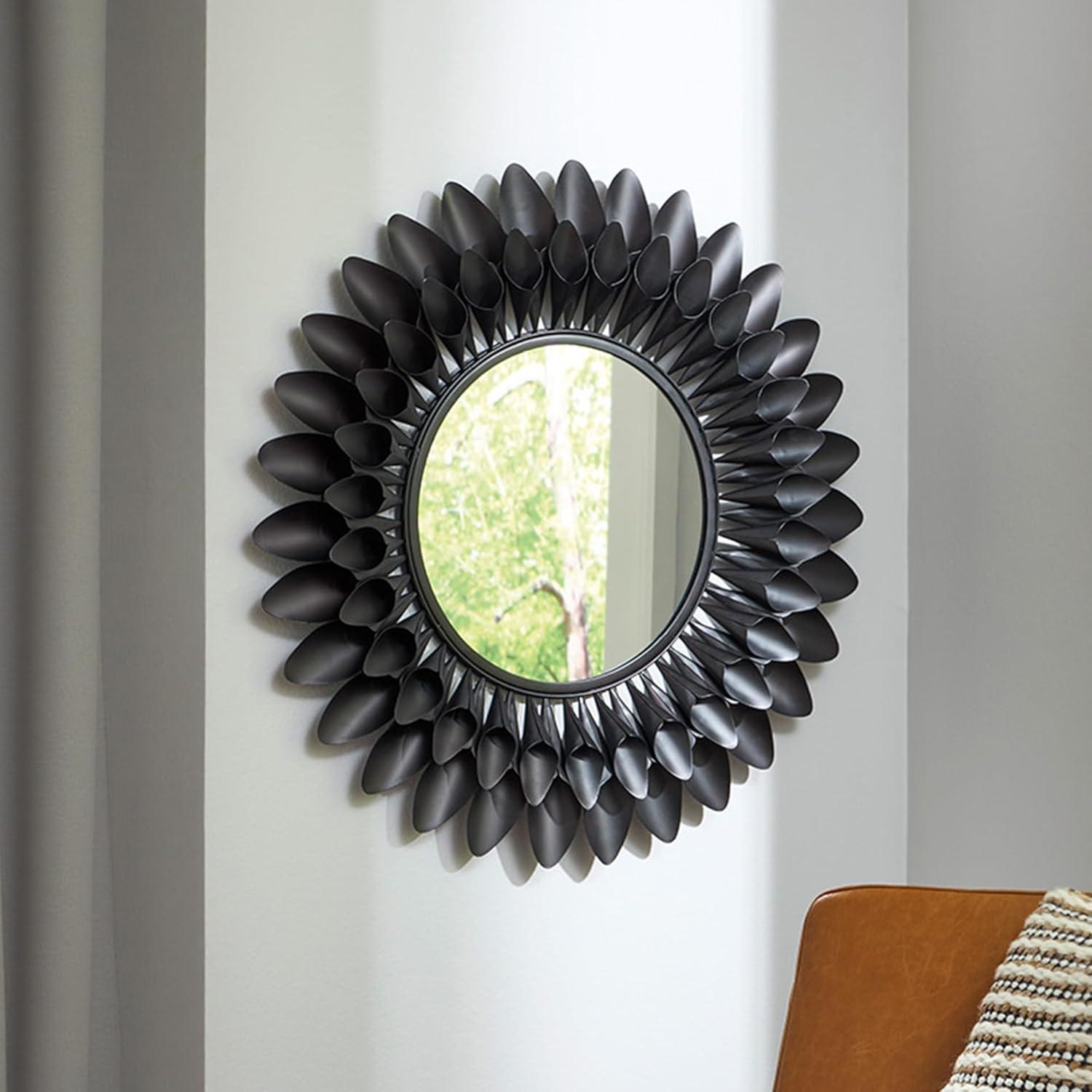 imageSignature Design by Ashley Ryenmour Contemporary Accent Mirror with Metal Frame Dark Brown