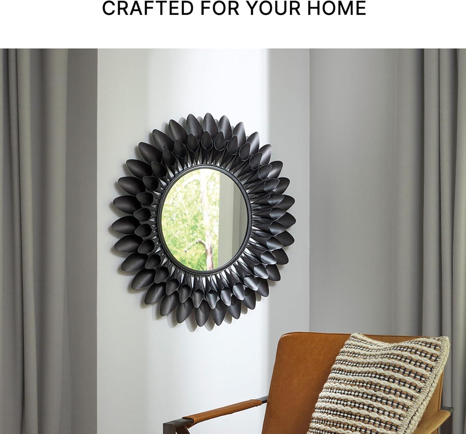 imageSignature Design by Ashley Ryenmour Contemporary Accent Mirror with Metal Frame Dark Brown