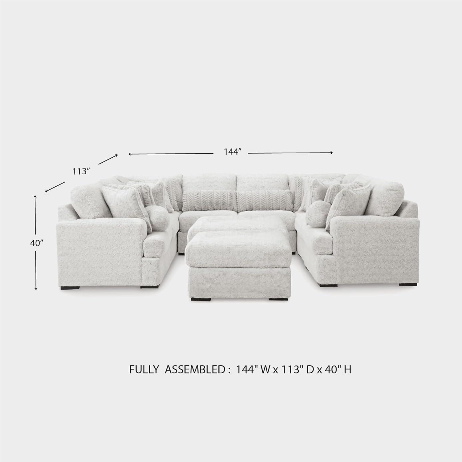 imageSignature Design by Ashley Snodoodle Straight Contemporary 3Piece Sectional with Removable Cushion and Reversible Cushion White10Piece Sectional