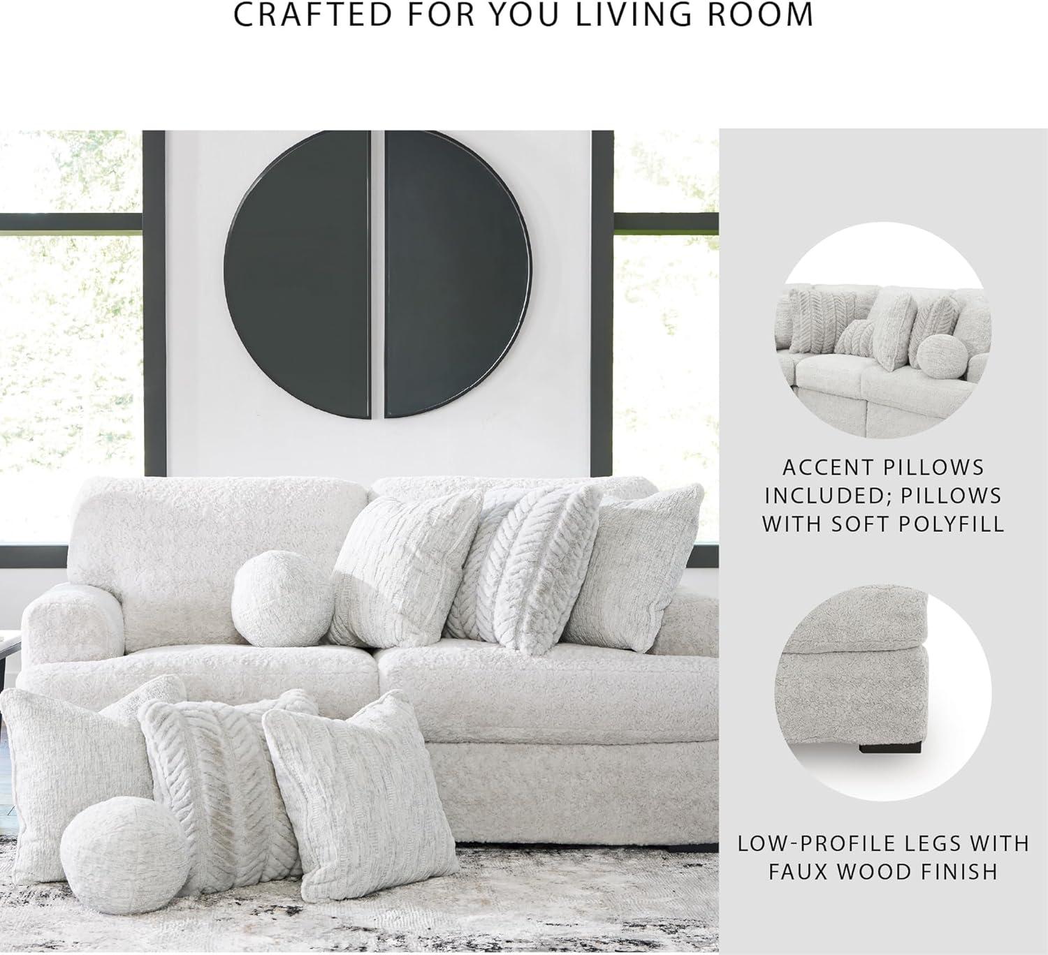 imageSignature Design by Ashley Snodoodle Straight Contemporary 3Piece Sectional with Removable Cushion and Reversible Cushion White2Piece Sectional