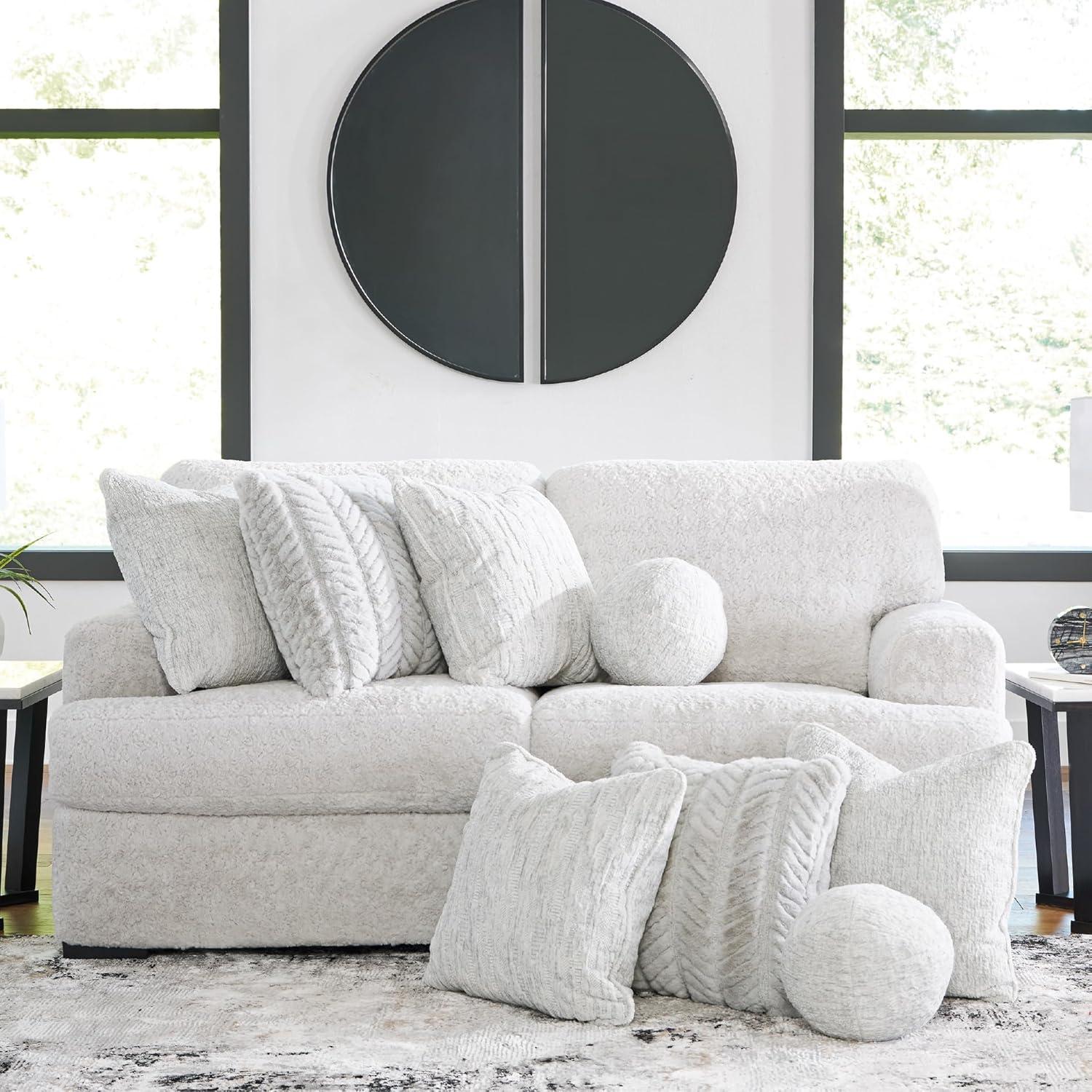 imageSignature Design by Ashley Snodoodle Straight Contemporary 3Piece Sectional with Removable Cushion and Reversible Cushion White2Piece Sectional