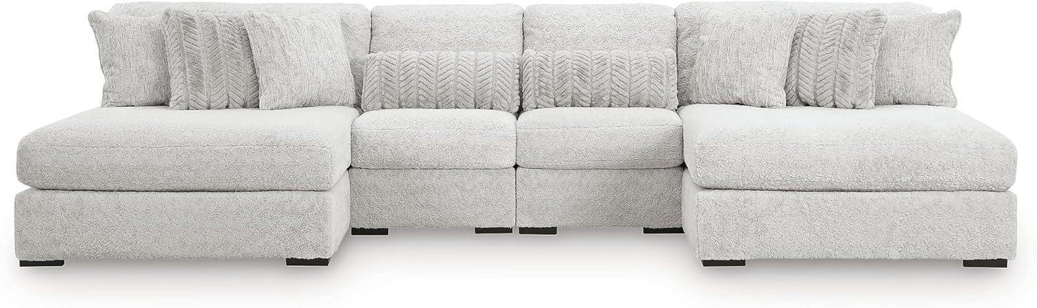 imageSignature Design by Ashley Snodoodle Straight Contemporary 3Piece Sectional with Removable Cushion and Reversible Cushion White4Piece Sectional with Chaise