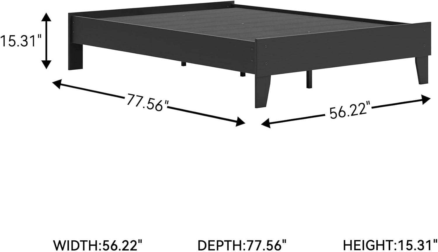 imageSignature Design by Ashley Socalle Contemporary Panel Platform Bed Foundation or Box Spring Not Needed Queen BeigeBlack