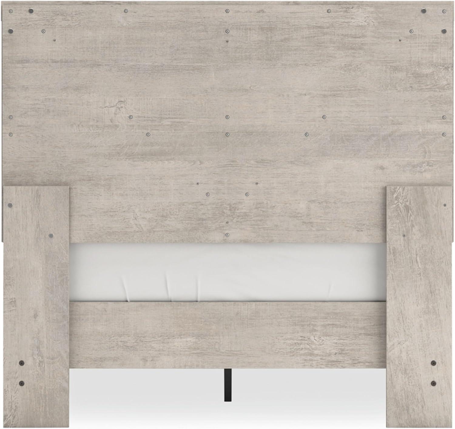 imageSignature Design by Ashley Socalle Contemporary Panel Platform Bed Foundation or Box Spring Not Needed Queen BeigeGrey