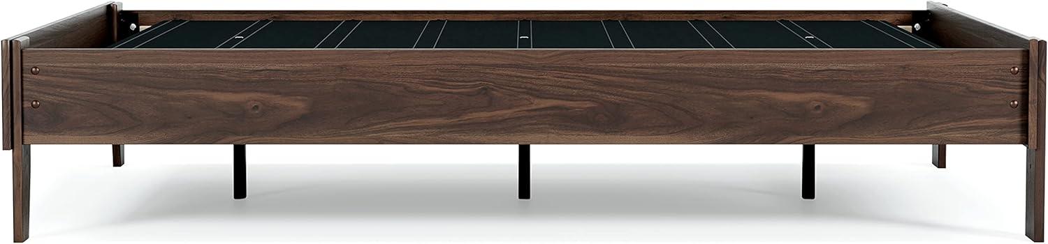 imageSignature Design by Ashley Socalle Contemporary Panel Platform Bed Foundation or Box Spring Not Needed Queen BeigeMocha Brown