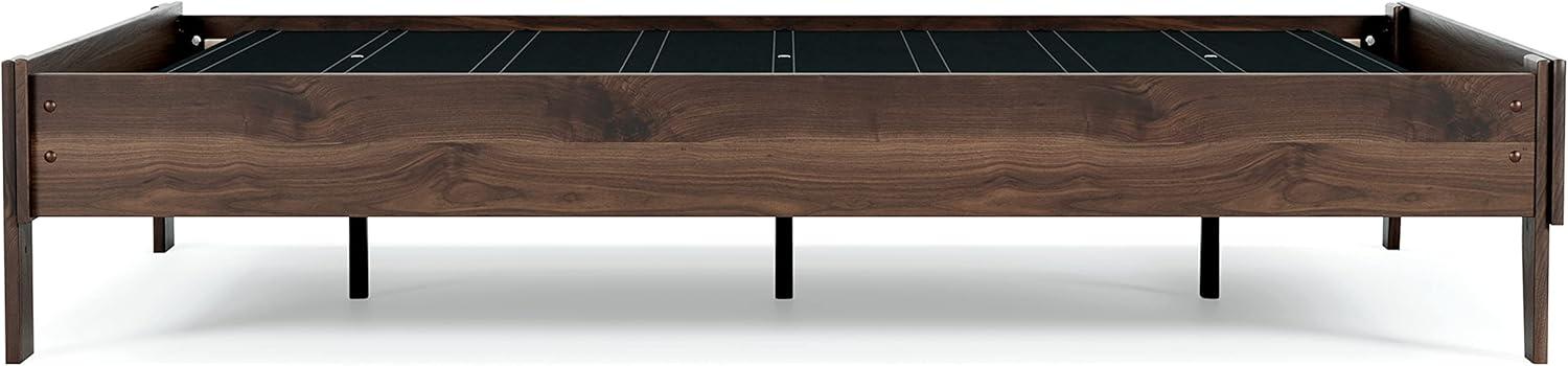 imageSignature Design by Ashley Socalle Contemporary Panel Platform Bed Foundation or Box Spring Not Needed Queen BeigeMocha Brown