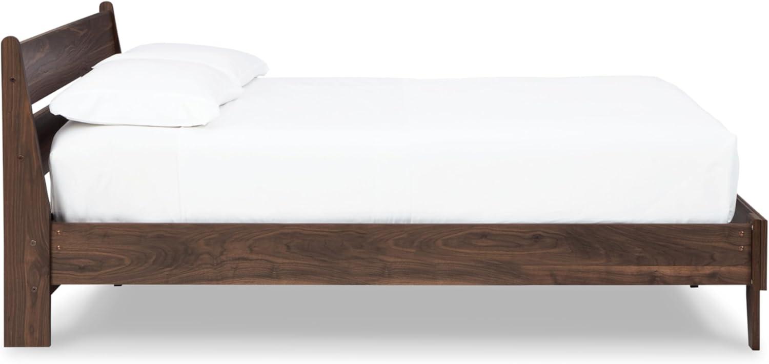 imageSignature Design by Ashley Socalle Contemporary Panel Platform Bed Foundation or Box Spring Not Needed Queen BeigeMocha Brown
